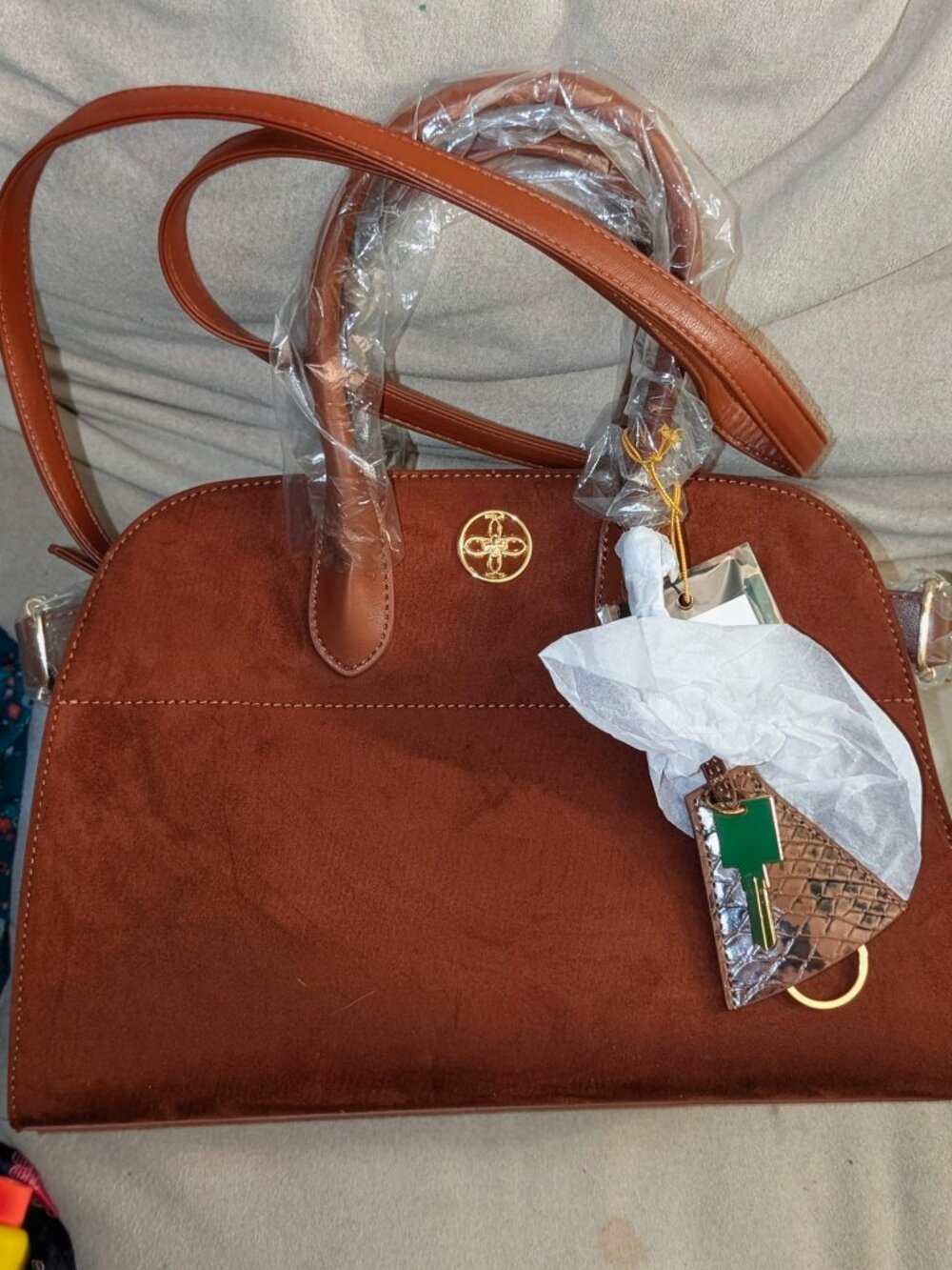 Like Dreams Brown handbag crossbody badly with gold trim